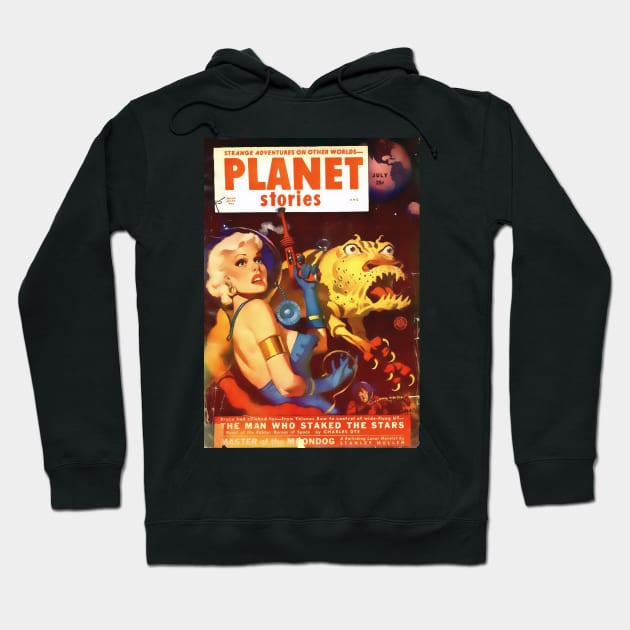 Sci-Fi cover Planet Stories (V2) Hoodie by Psychosis Media